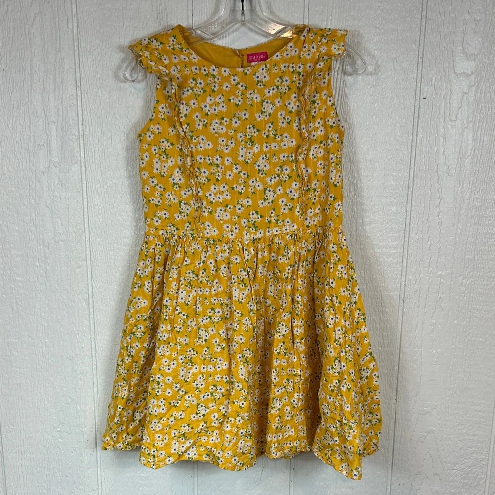 Girls Zunie Yellow Floral Kids Dress